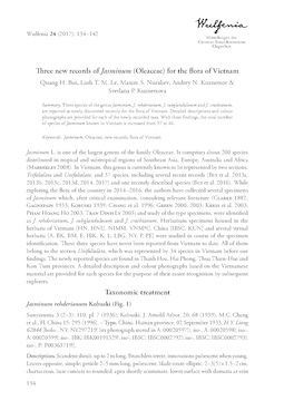 Three new records of Jasminum (Oleaceae) for the flora of Vietnam