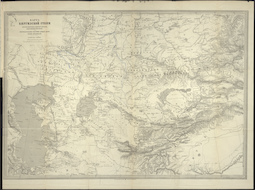 Карта Киргизской степи (областей Оренбургских и Сибирских киргизов, Семипалатинской и Туркестанской) с приграничными частями Средне Азиатских владений (1877)